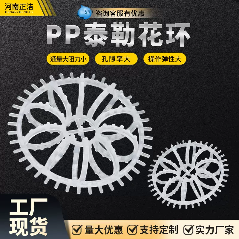 厂家供应泰勒花环填料气体净化耐腐蚀工业洗涤塔适用泰勒花环填料