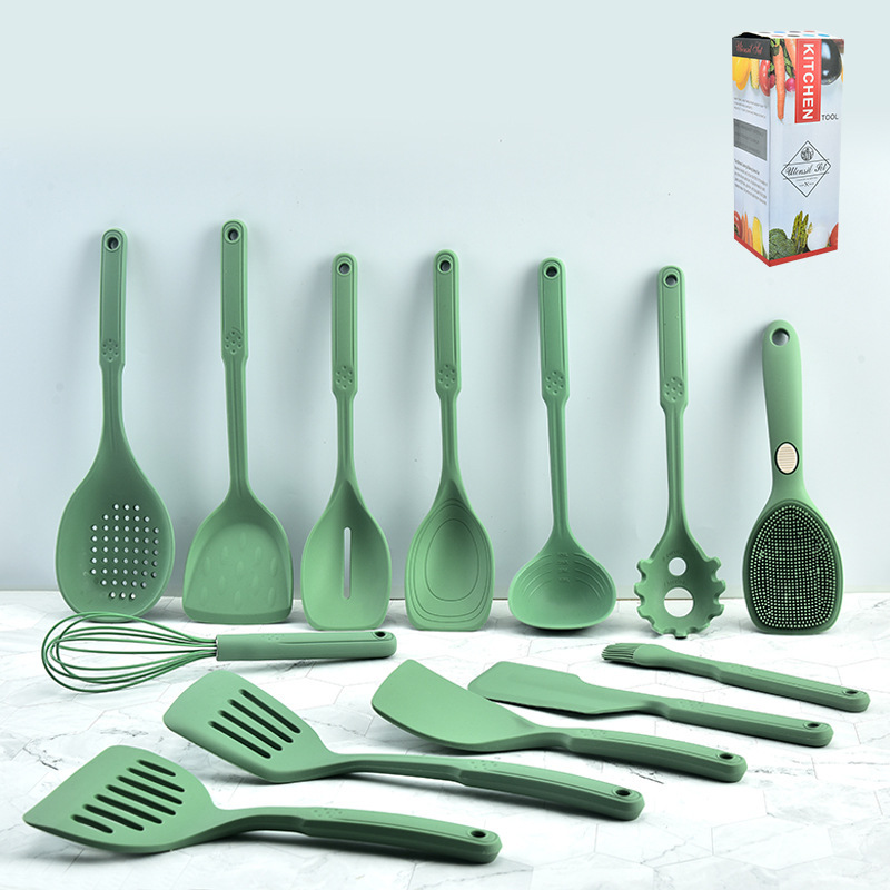 Amazon Non-Stick Spatula Silicone Kitchen Utensils Household Cooking Spatula Avocado Color Hot Pot Spoon Set Silicone Set Amazon Non-Stick Spatula Silicone Kitchen Utensils Household Cooking Spatula Avocado Color Hot Pot Spoon Set Silicone Set