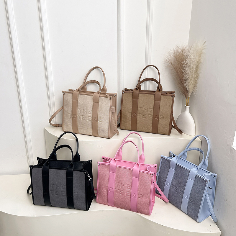 大号新款高级感复古字母托特包韩版小众手提包韩国单肩斜挎包女包