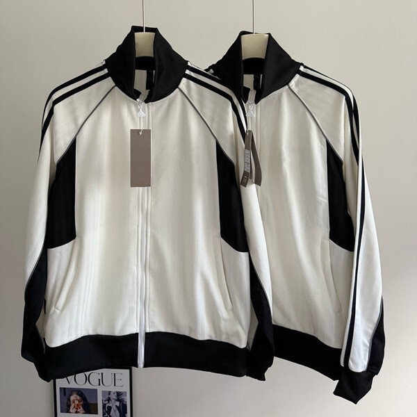Spring and Autumn Style Unisex American Retro Casual Sports Jacket Knit Casual Cardigan Sweatshirt with Stand Collar Versatile