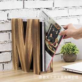 木质唱片架字母形办公书籍文件收纳架立式专辑黑胶唱片展示架书架