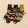 Color matching stripe Double needle Wool socks Plush thickening keep warm man Cashmere socks solar system College wind Girls Tube socks