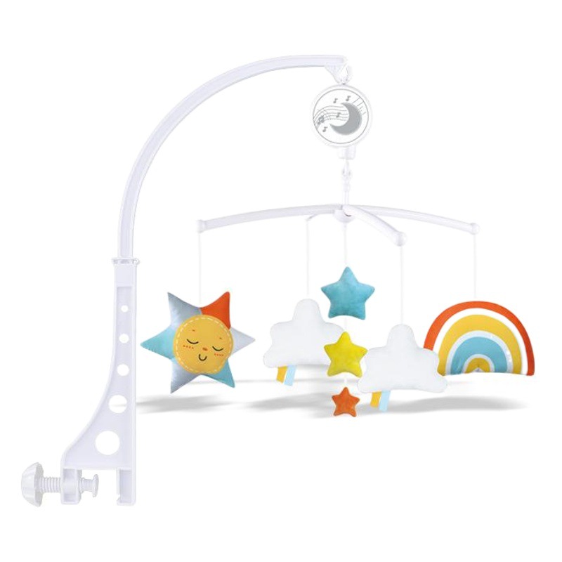 Transfronterizo bebé calmante juguetes infantil cama campana música Arco Iris noche campana tela colgando juguetes de la muñeca
