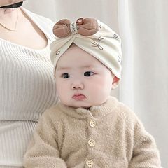 婴儿帽子春秋款小月龄胎帽新生婴幼儿头巾帽纯棉女宝宝护耳印度帽