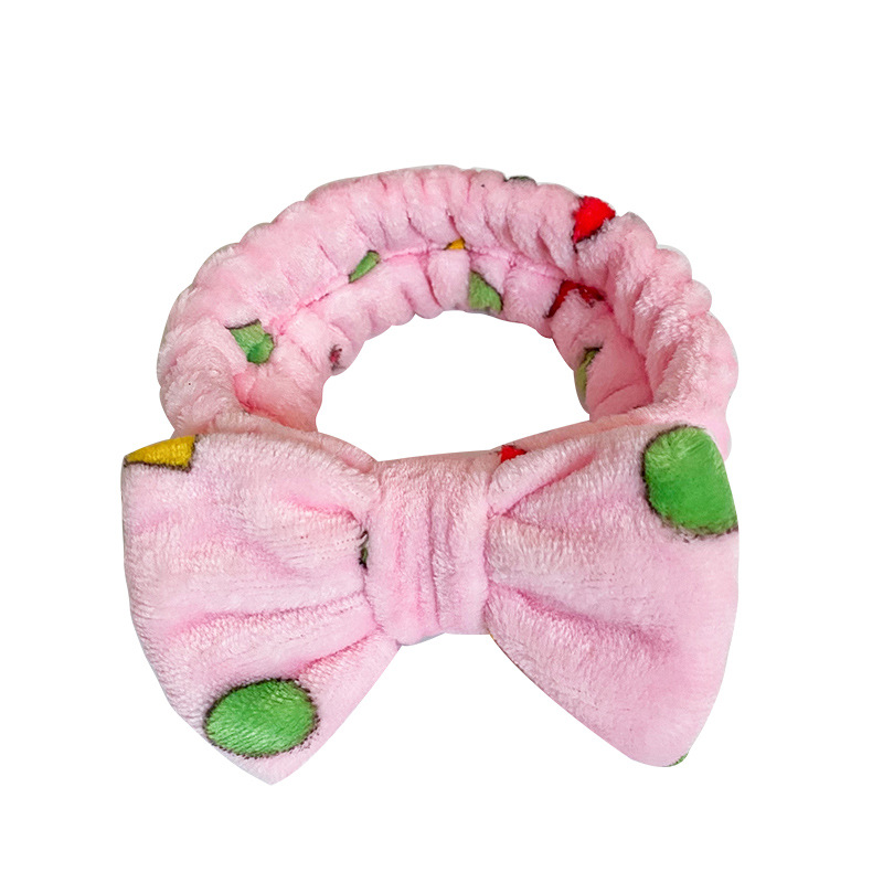 Diadema con lazo impreso creativo europeo y americano, diadema de felpa, tocador para mujer, tocado de maquillaje, diadema de franela, accesorios para el cabello