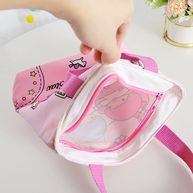 Cartoon linen bag, handheld lunch box bag, tableware for elementary school students, organizer bag, food bag