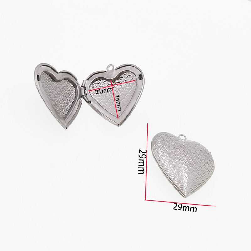DIYのステンレス鋼の写真の箱の愛の円形の正方形のペンダントのアクセサリーのネックレスの装飾の部品のカップルの写真の箱|undefined