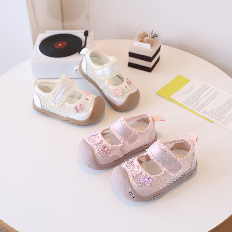 Children's Sports Shoes, Girls' Summer Sandals, Breathable Mesh Shoes, Little Girls' Sweet Princess Shoes, Soft-Soled Casual Baby Shoes