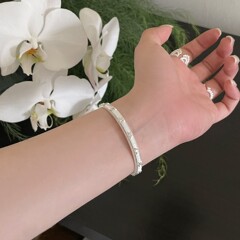 复古竖纹五角星锆石手镯女高级感网红爆款轻奢小众设计感气质手饰