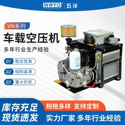 Vehicle-Mounted Air Compressor Small Compressor Industrial Screw Variable Frequency Air Compressor Silent Energy-Saving Mobile Compressor