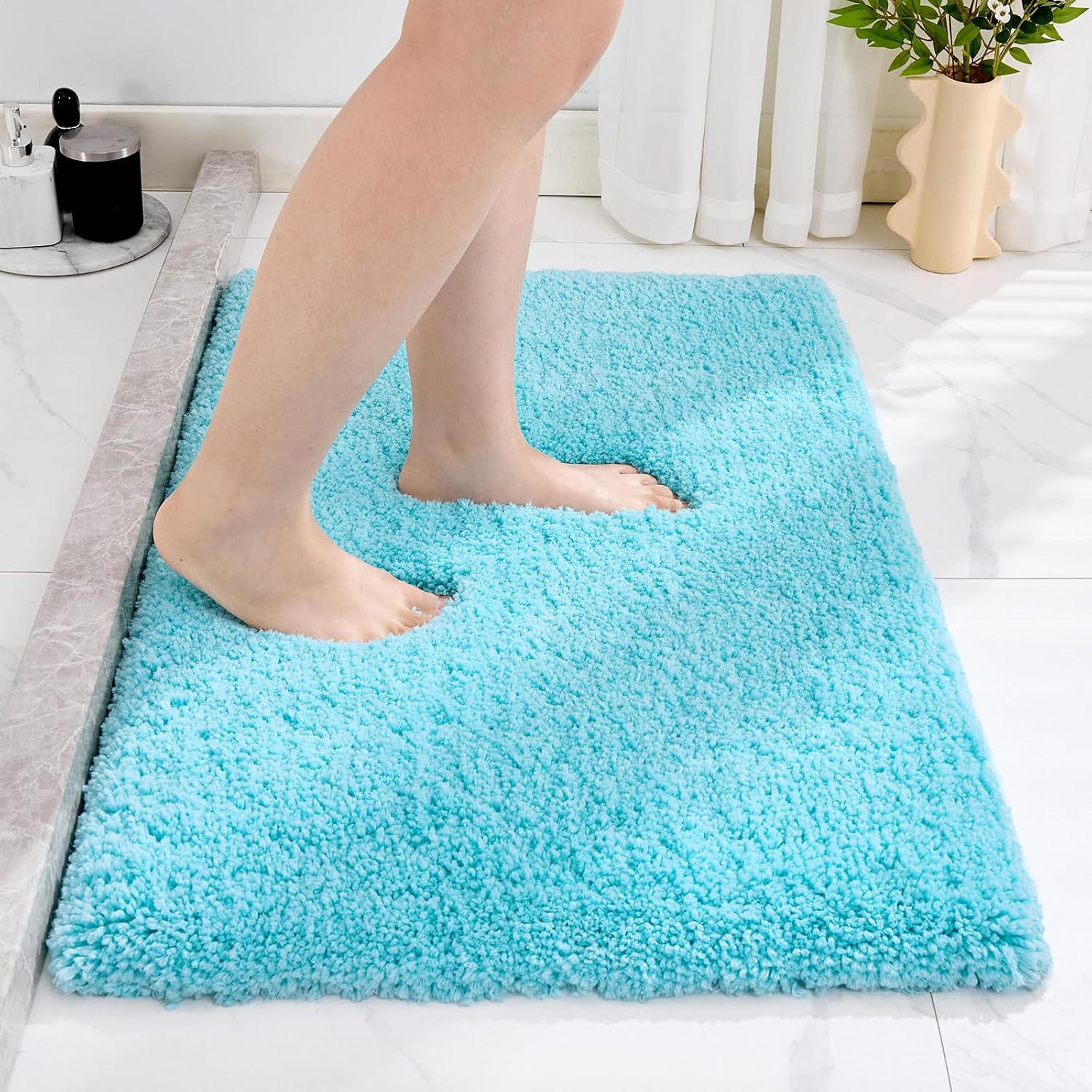 Alfombra antideslizante de baño doméstico transfronterizo alfombra de flocado de alta absorción de agua secado rápido espesado alfombra de piso de inodoro