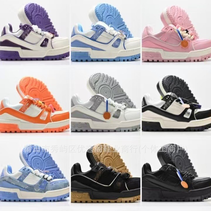 Exclusive cross-border supply of L-V brand Little Fat Ding trainer sneakers for men and women, non-slip, wear-resistant, fashionable casual shoes and skate shoes