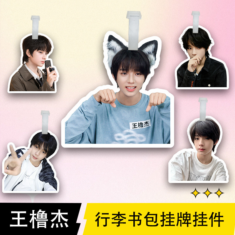 Wang Lujie Luggage Tag Celebrity Backpack Pendant Boarding Pass Celebrity Merchandise Plastic-Sealed High-Definition Photo Bag Pendant