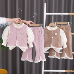子供服女の子春服お姫様セット小香風ラッパズボン三点セット春と秋の赤ちゃん女の子服