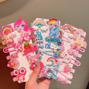 New Pony Polly Cartoon Children's Hair Clip suit Student Baby Bangs Broken Hair Clip Cute Girls' Hair Accessories