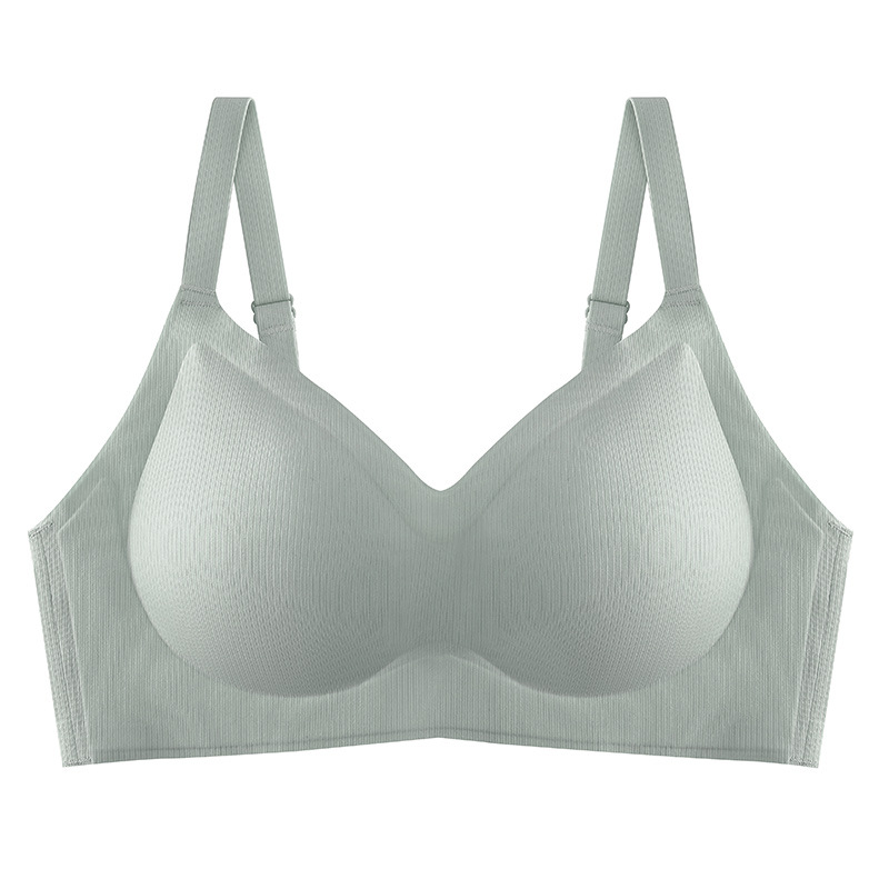 Sujetador fino para mujer para bustos pequeños, recoge y sostiene los senos laterales, sin aros, pasa las pruebas de seguridad, no es magnético, sujetador de látex con copas de látex.