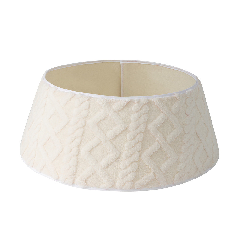 Falda de árbol de Navidad transfronteriza de felpa con patrones 3D, adorno para árbol de Navidad, artesanía, decoración para la escena navideña