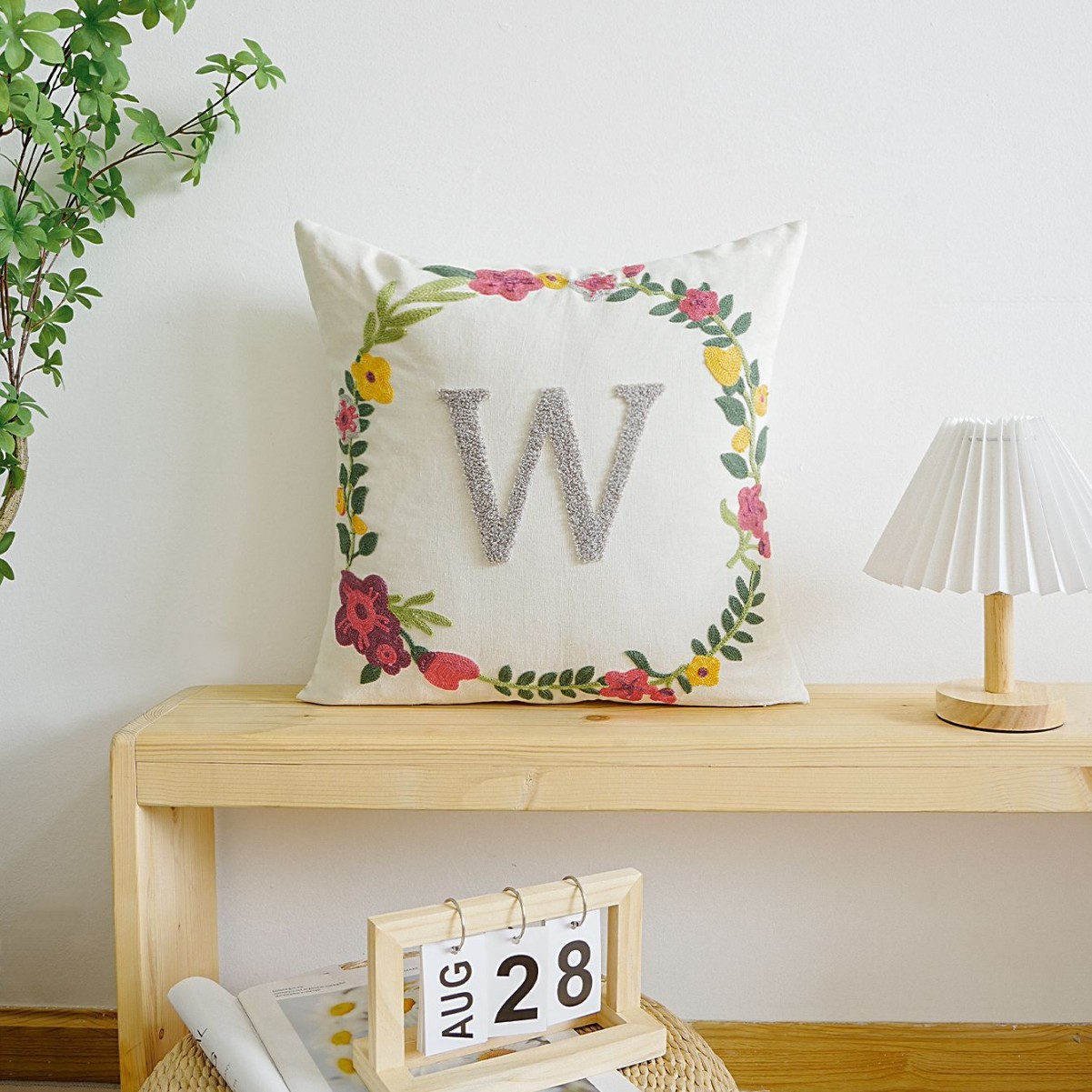 Letras transfronterizas personalizadas toallas bordadas almohada cubierta de sofá sala de estar almohada cubierta de respaldo cubierta de alta calidad sin núcleo