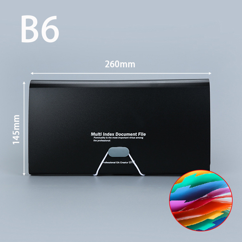 Arco Iris bolsa de órganos carpeta de archivos de plástico cuerda Paquete de Oficina A6 mini bolsa de billetes 13 rejilla carpeta de almacenamiento al por mayor