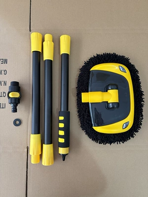 Water-compatible car wash mop brush that Car cleaning tools - yellow-mop-with-connector-water-fed-mop