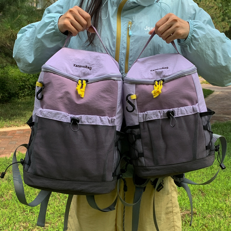 山系ins新款高颜值清新网抽绳背包情侣轻便旅行登山大容量双肩包|undefined