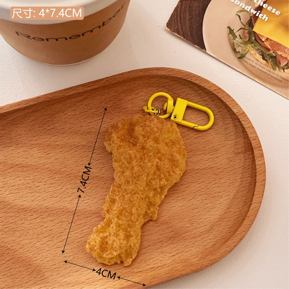 Nuevo estilo creativo de simulación de kebabs de barbacoa llavero comer jugar Kebabs modelo de pollo frito colgante mochila decoración colgante pequeño
