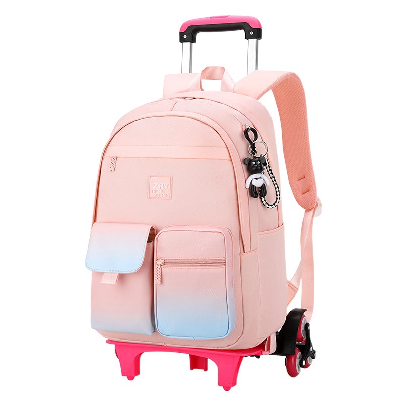2022 peces naturales nueva mochila trolley estudiante de la escuela primaria grado 3-6 gran capacidad de reducción de carga de una sola pieza mochila de entrega