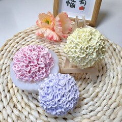 万寿菊花朵硅胶模具玫瑰花球菊花香薰蜡烛石膏摆件模翻糖巧克力模