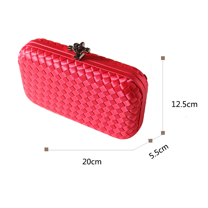 Holiday, Party Occasion Red Rose Red Green Polyester Solid Color Lingge Square Clutches