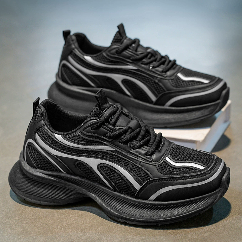 Модные мужские кроссовки лето 2025, новые сетчатые дышащие кроссовки на толстой подошве, увеличивающие рост, универсальные спортивные повседневные кроссовки