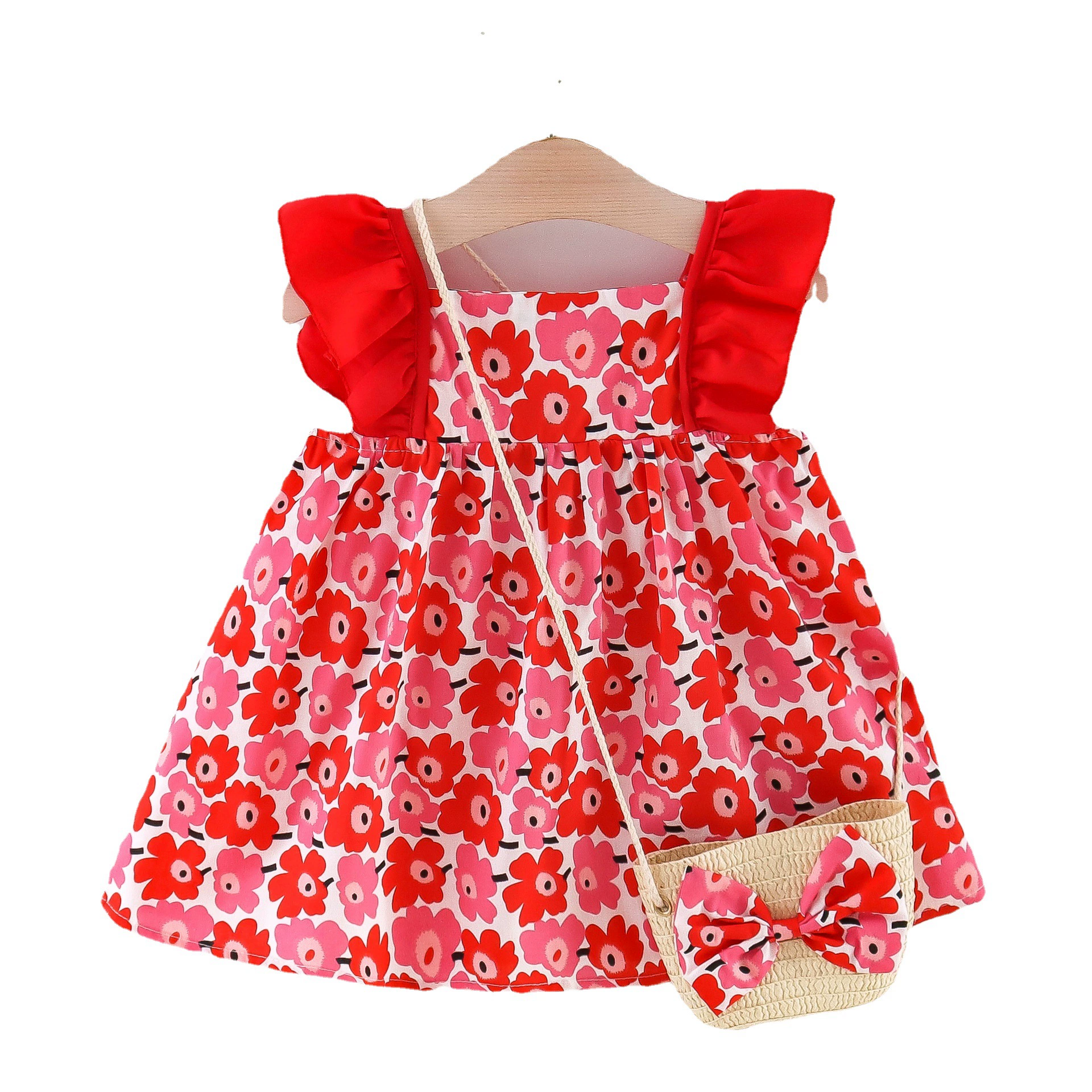 (Cross-border trading), summer dress, small princess costume, girl's skirt sleevless, children's clothing, floral print