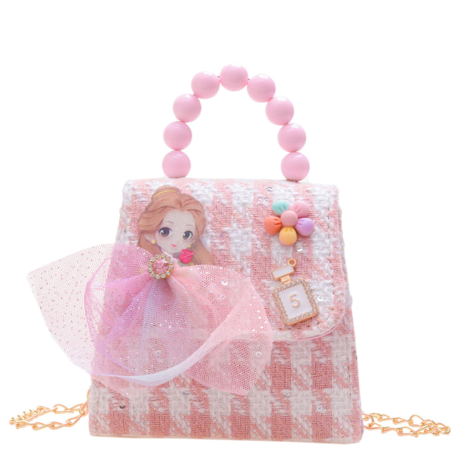 Bolso de los niños de otoño e invierno Nueva Moda Perla Chica bolsa de mensajero linda princesa niña bebé estilo Exterior cambio bolsa de accesorios