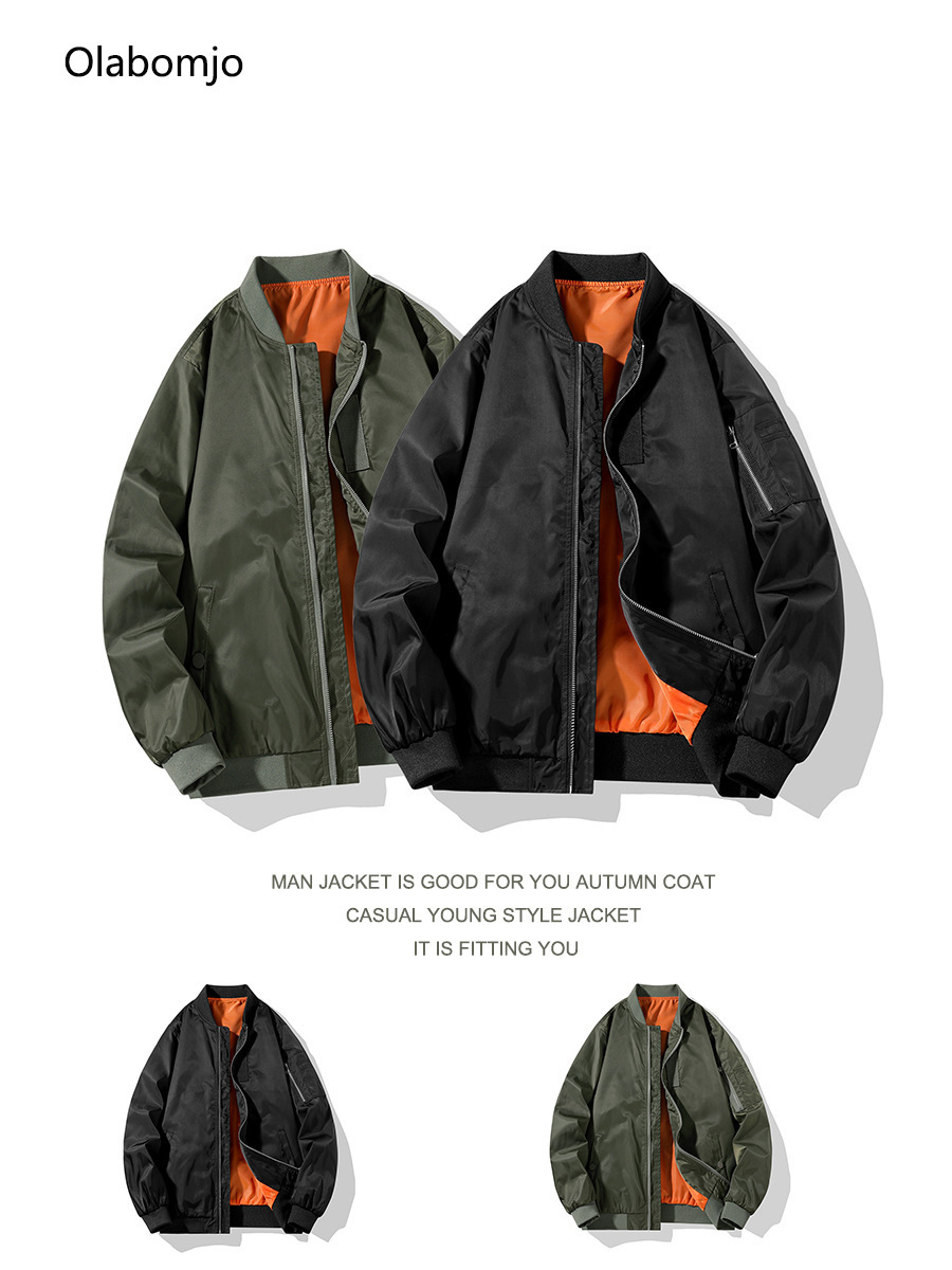 2025년 신모델 출시 봄 가을 남성용 다재다능 스포츠 캐주얼 스탠드업 칼라 재킷 파일럿 재킷 남성용 루즈 야구 유니폼