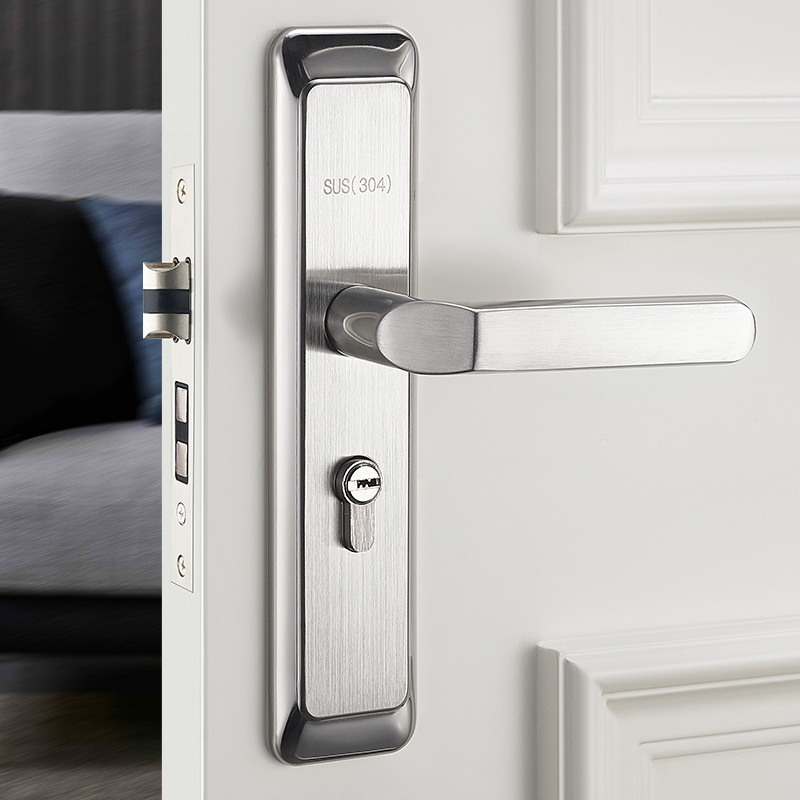 Acero inoxidable dormitorio cerradura de la puerta interior Hogar Universal puerta habitación cerradura puerta de madera traje de la manija