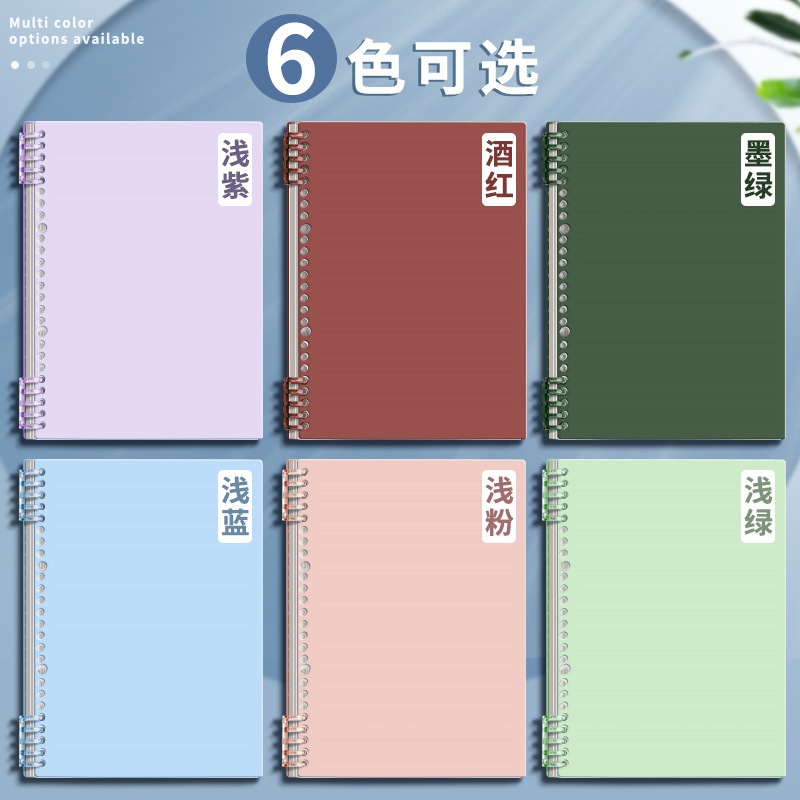 Cuaderno de hoja b5 cuaderno de hoja sub-núcleo desmontable de línea horizontal cuadrada desmontable de núcleo 26 agujeros cuaderno de malla