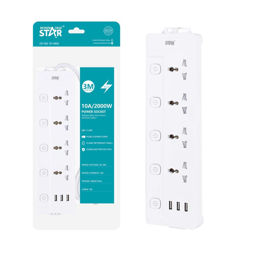 Winning Star跨境 多孔位家用排插 带USB办公插排多功能通用插座