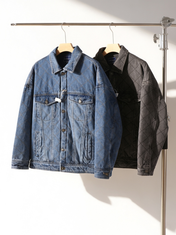 American Retro Washed Quilted Vintage Men's Autumn and Winter Warm Padded Denim Jacket Cotton Coat American Retro Washed Quilted Vintage Men's Autumn and Winter Warm Padded Denim Jacket Cotton Coat