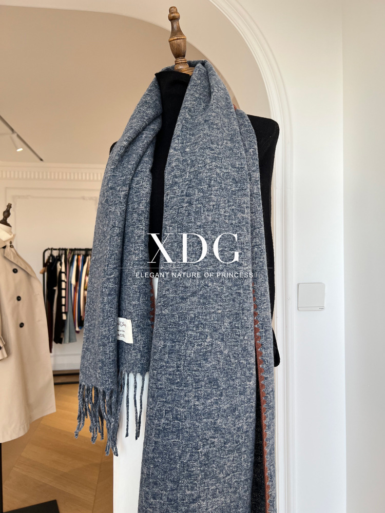 Damen Strickschal, Weicher Wollschal In Kontrastfarben Für Winter_voghion.com