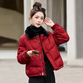 新中式国风羽绒服女2025冬装新款巨好看的高定短款红色保暖厚外套