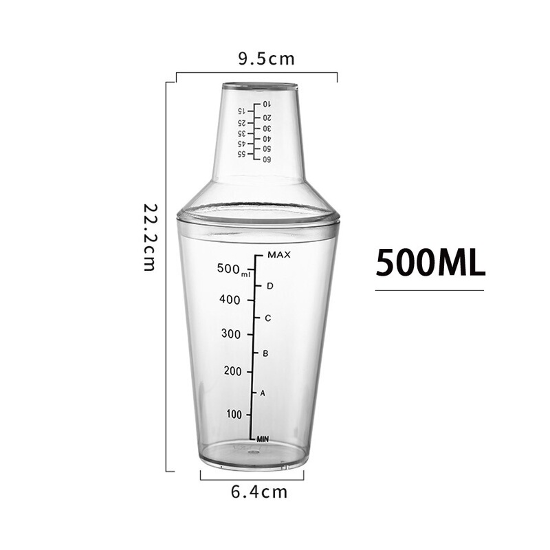 两段式PC雪克杯新款调酒壶食品级树脂摇酒器酒吧用雪克杯|undefined