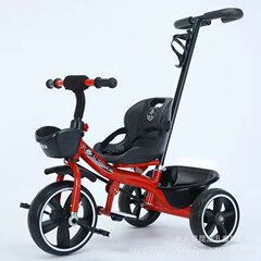 メーカーの子供三輪車は二合一三輪車の自転車を押しています。