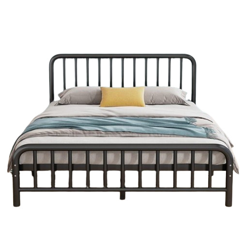 Cama europea de hierro forjado 1.8m cama doble alquiler familiar 1m reforzado económico 1.5 cama individual para niños