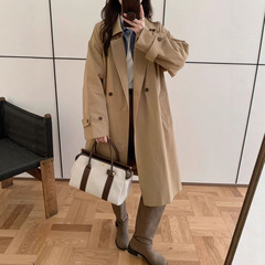 中长款风衣 2025秋季新款 气质简约休闲翻领纯色大衣外套女85391