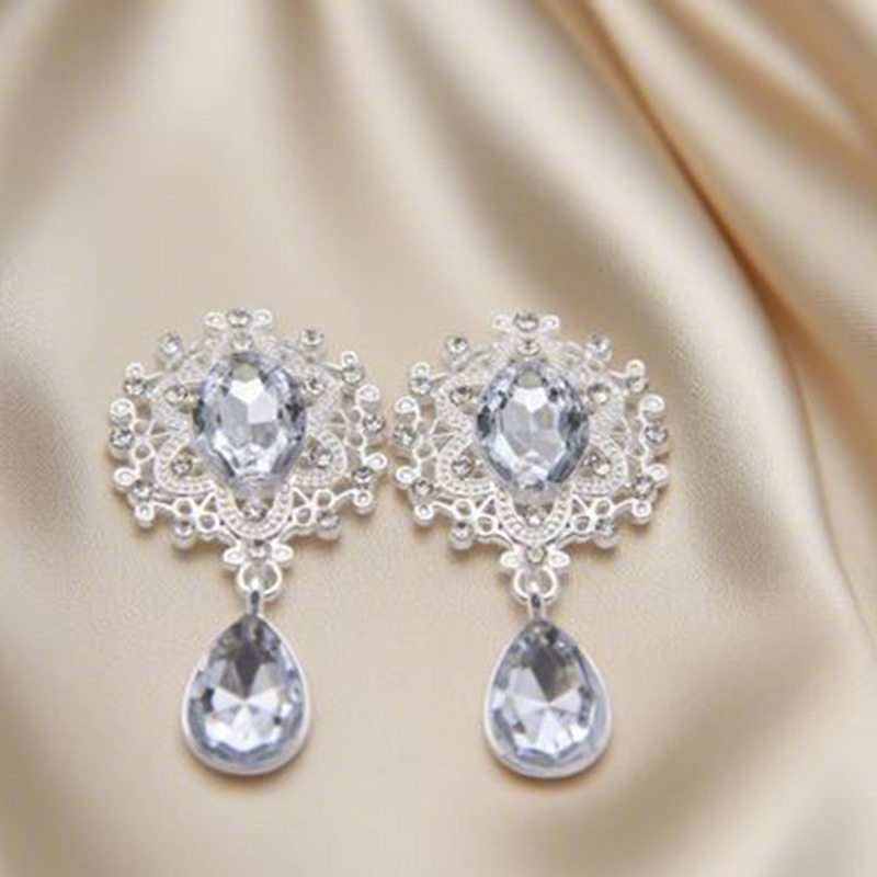 国境を越えた売れ筋 45*25 ミリメートル合金ラインストーンブローチ DIY リボンアクセサリー衣類手作りジュエリーアクセサリー直接バッチ