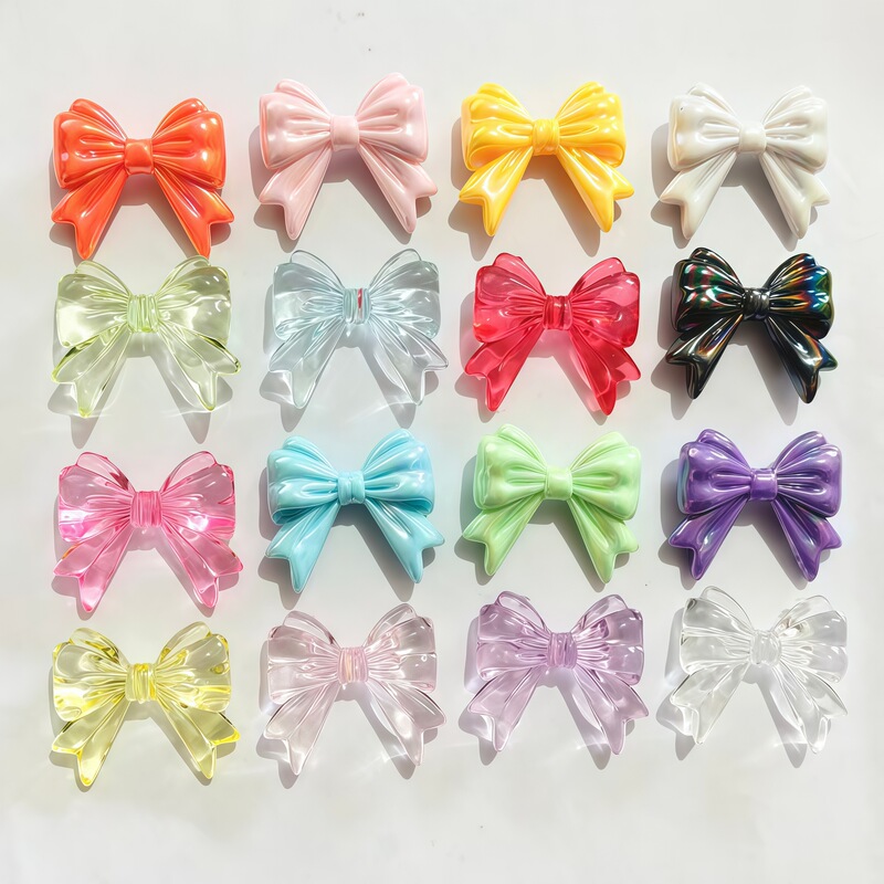 Transparent Luminous Uv Color-Coated Large Ribbon Beauty Girl Bow DIY Handmade Phone Chain Keychain Beading Materials Transparent Luminous Uv Color-Coated Large Ribbon Beauty Girl Bow DIY Handmade Phone Chain Keychain Beading Materials