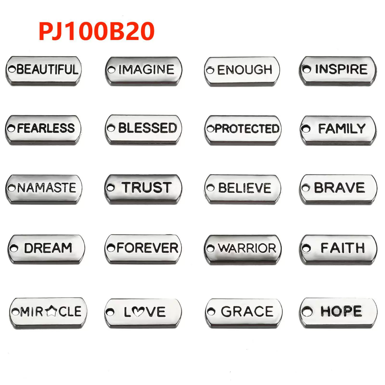 Специальная трансграничная поставка, прямоугольный вдохновляющий кулон с английской буквой, ювелирные изделия своими руками, набор аксессуаров для подвесок ручной работы