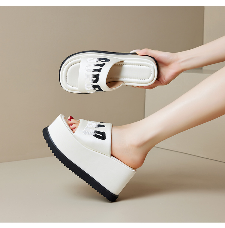 Dép sandal nữ đế xuồng mũi hở gót 8/10 cm phối màu mùa hè 2025 — Màu trắng nhạt 8cm, Trắng nhạt 10cm, Đen 10cm, Đen 8cm chi tiết 9