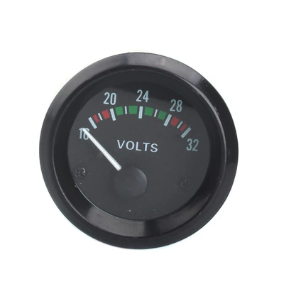 52mm Avtomobil 12V Universal Voltaj Ölçən Qara Üzlü 16-32V İşarəli Voltaj Ölçən
