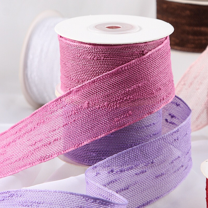 French-Style Dotted Snow Textile Ribbon Hair Accessory DIY Bow Flower Material Gift Box Packaging Jump Point Jump Wire Mesh Ribbon