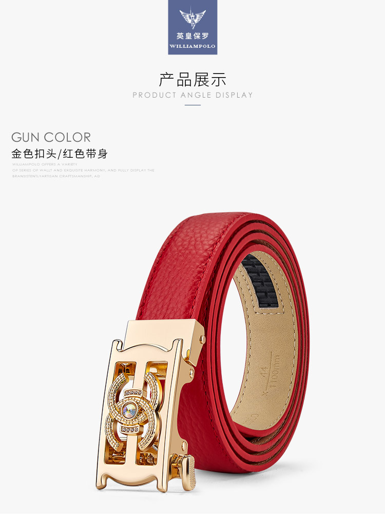 Thắt lưng nữ da thật khóa tự động Queen Paul 2024 phong cách thời trang đa năng — 100cm, 110cm, 115cm, 105cm chi tiết 11